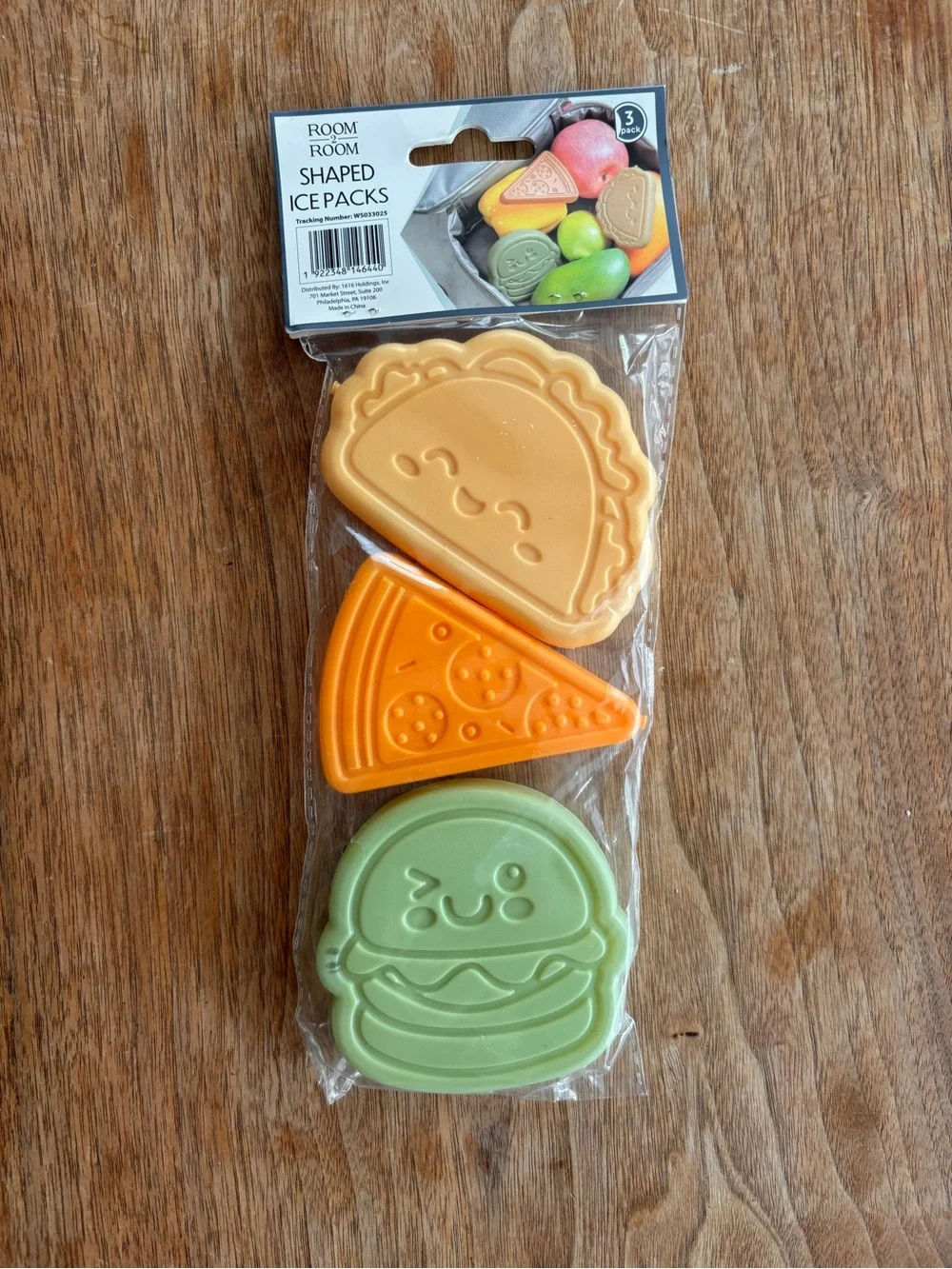 Ice Packs Taco Pizza and Burger Cute Kawaii style for lunchboxes or coolers